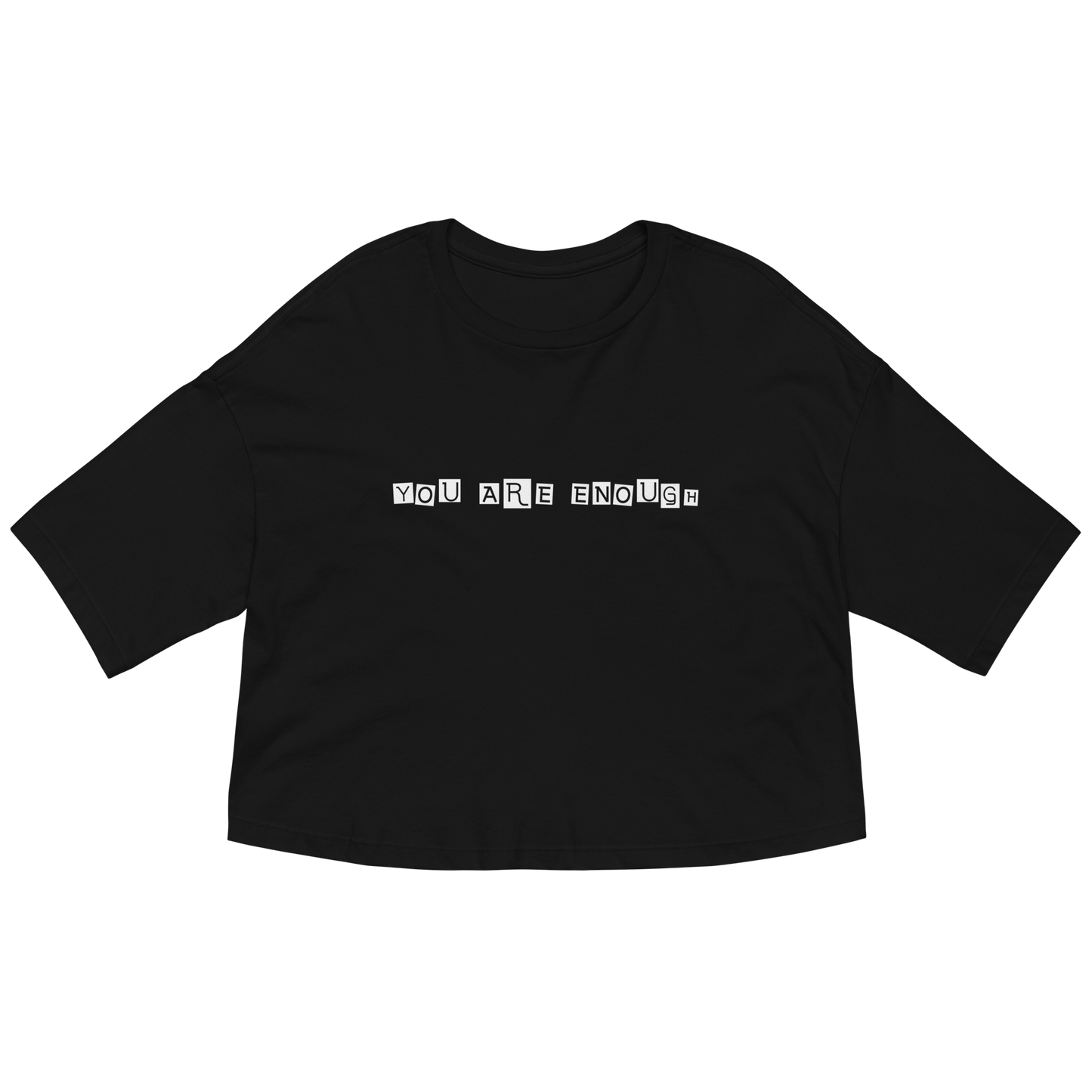You Are Enough Drop Shoulder Crop Top