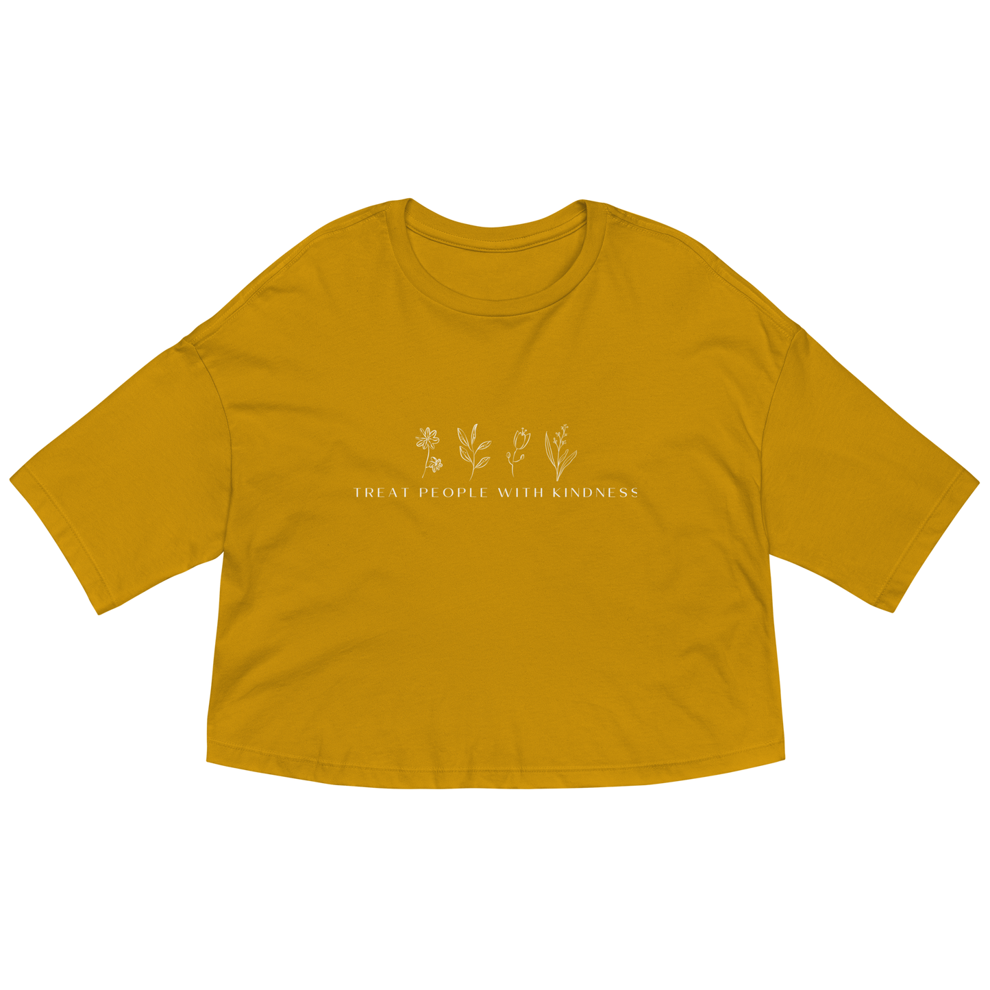 Treat People With Kindness Drop Shoulder Crop Top